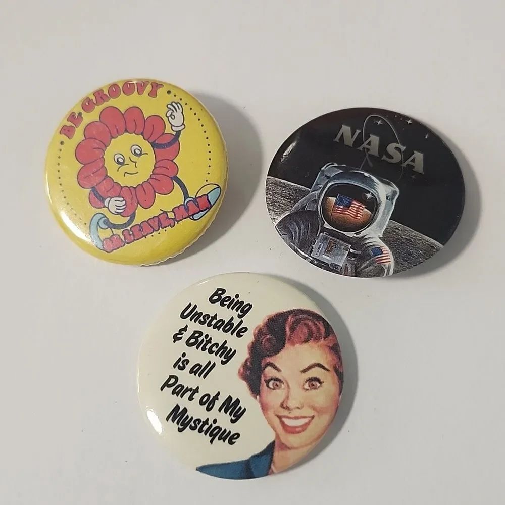 Set of 3 Button Pins